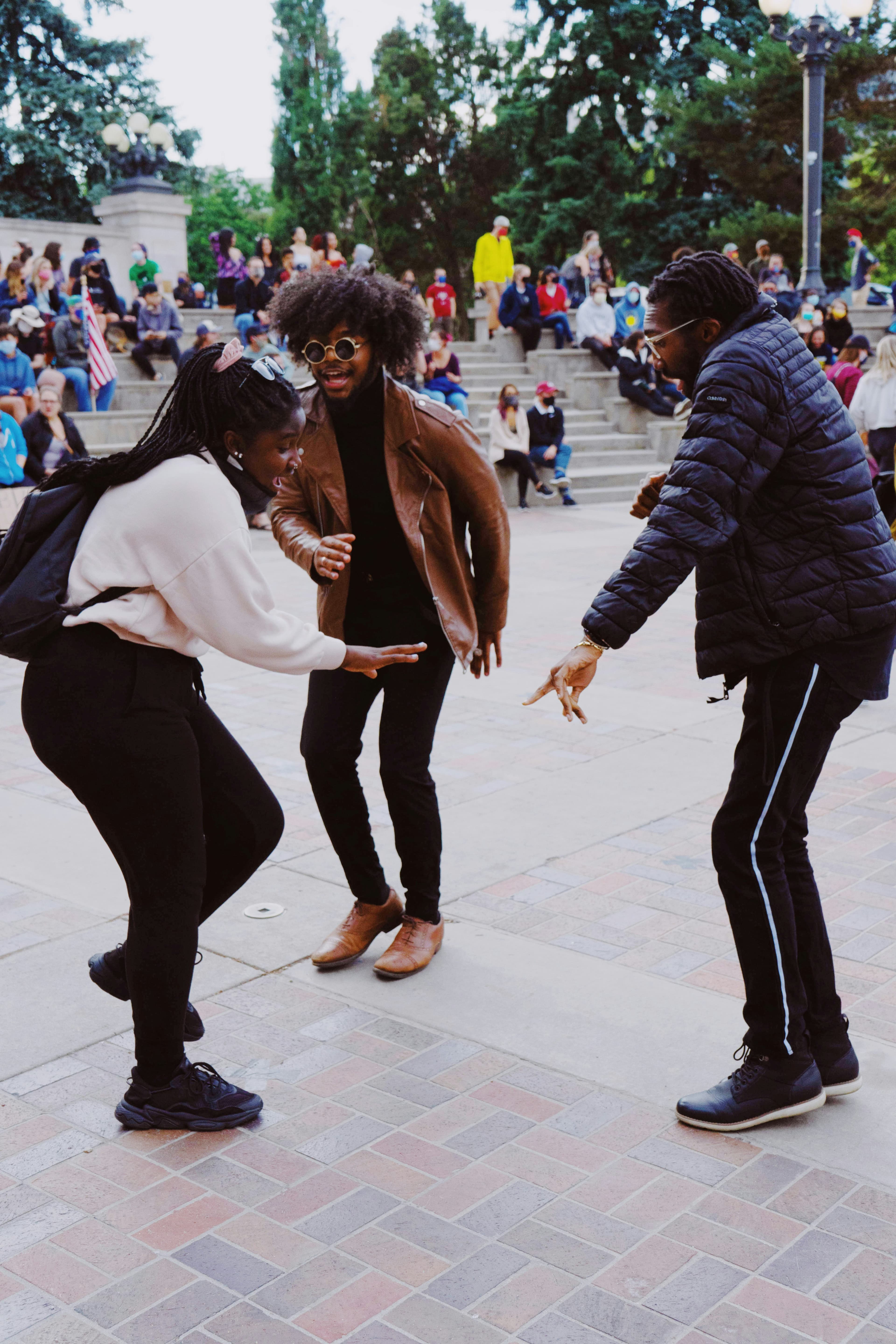 Students enjoying a live event